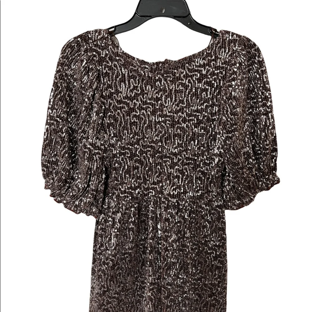 Moon River Anthropologie Womens Sequin babydoll cocktail dress square neck …
